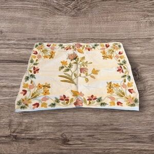 Williamsburg Floral Embroidered Standard Sham. Wool Yarn